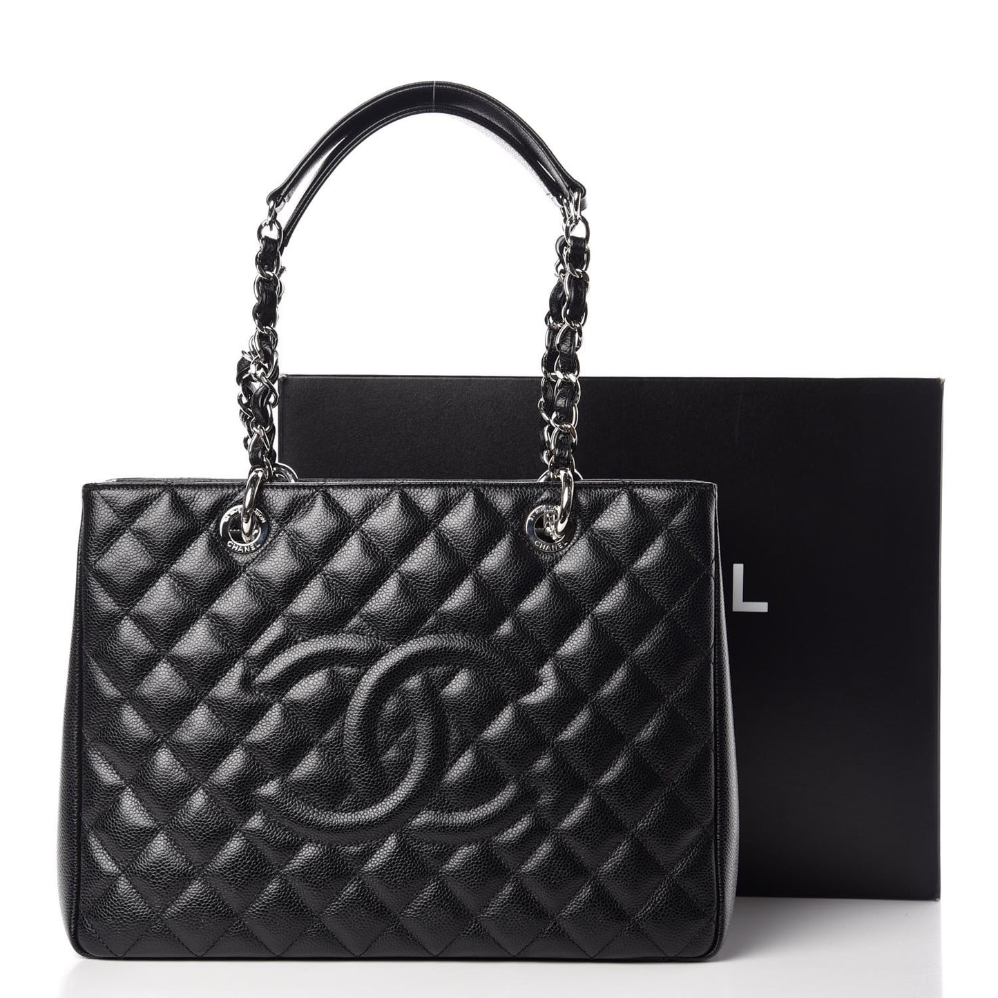Caviar Quilted Grand Shopping Tote GST Black