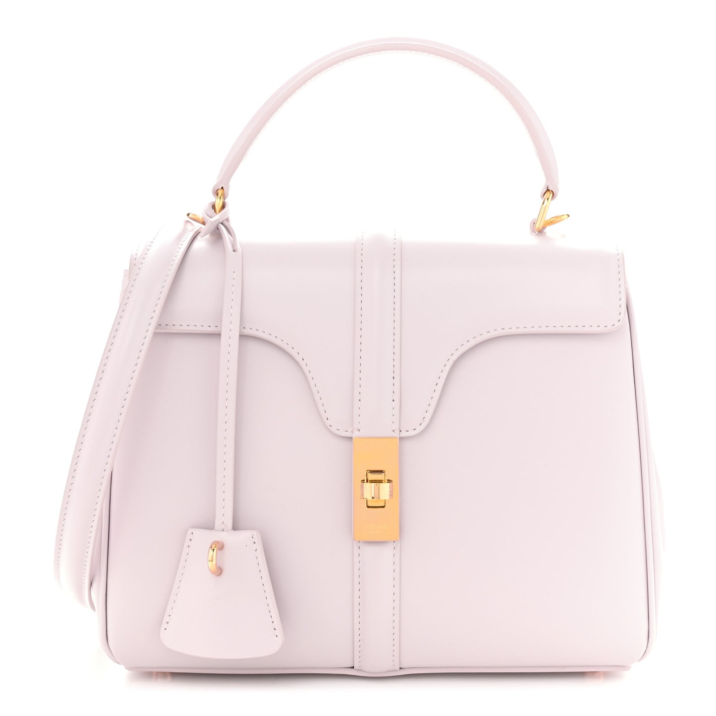 Satinated Calfskin Small 16 Top Handle Bag Poudre