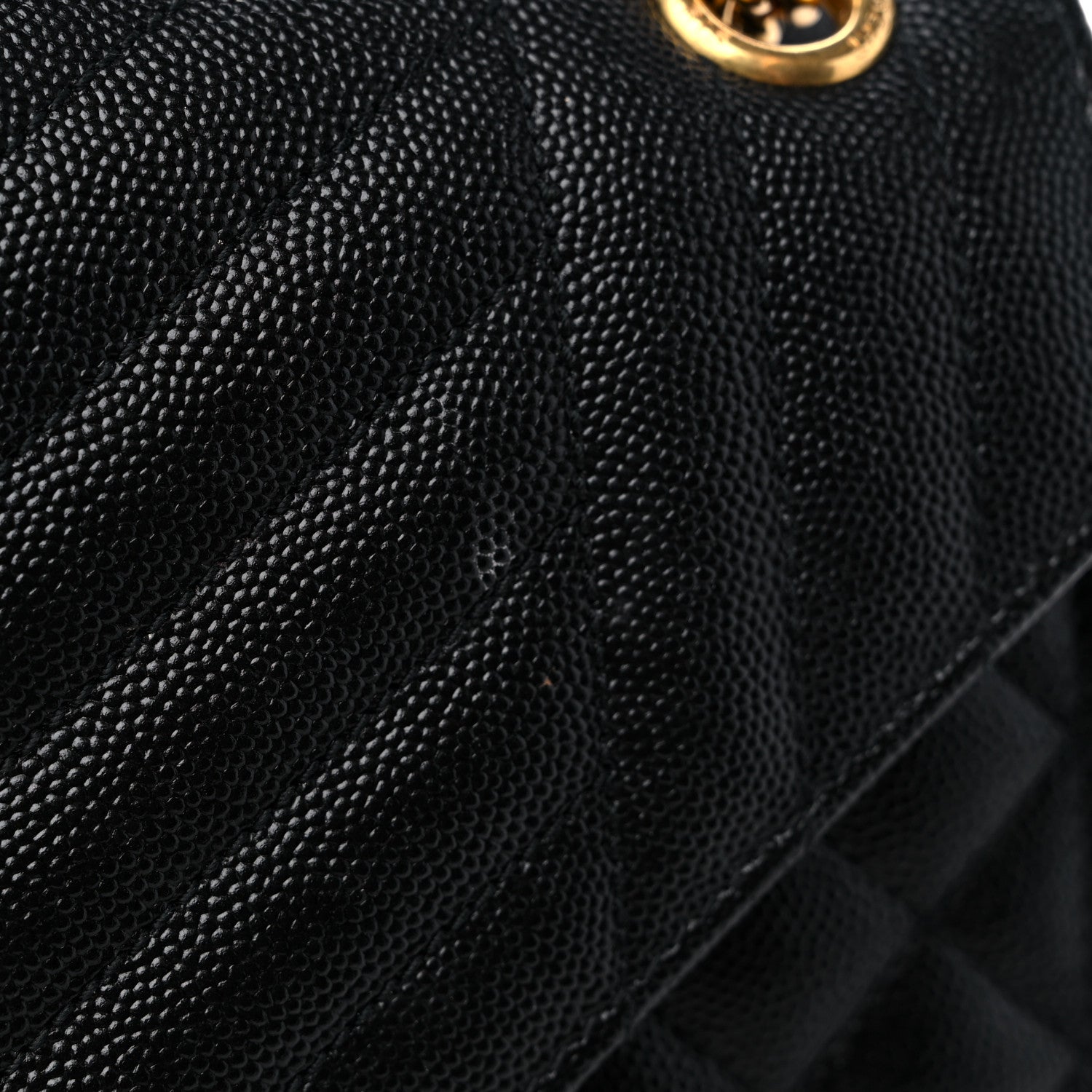 Saint Laurent Grain De Poudre Textured Mixed Matelasse Triquilt Medium Monogram Satchel Black 12 of 13