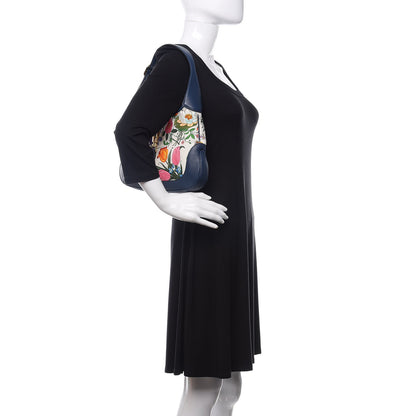 Gucci Canvas Flora Medium Jackie Hobo Blue Agata 2 of 10