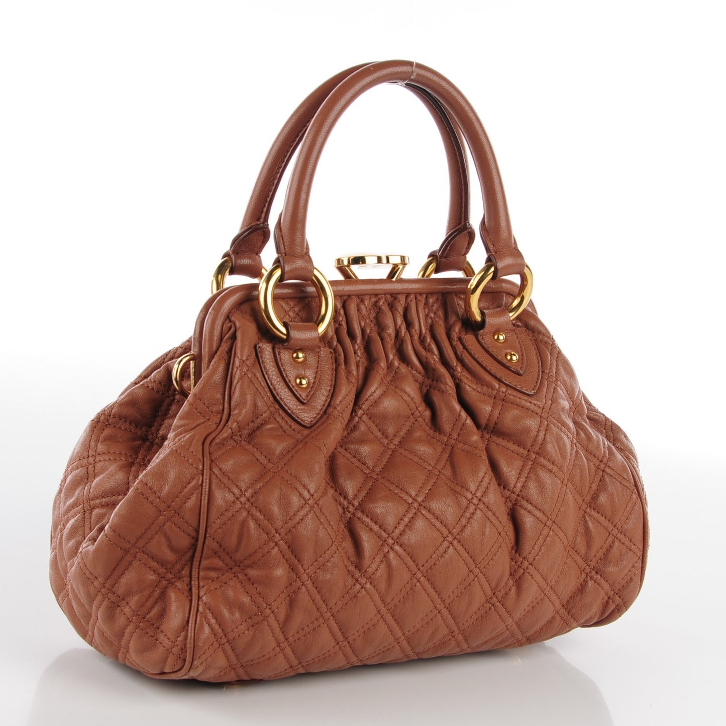 Calfskin Quilted Stam Tobacco