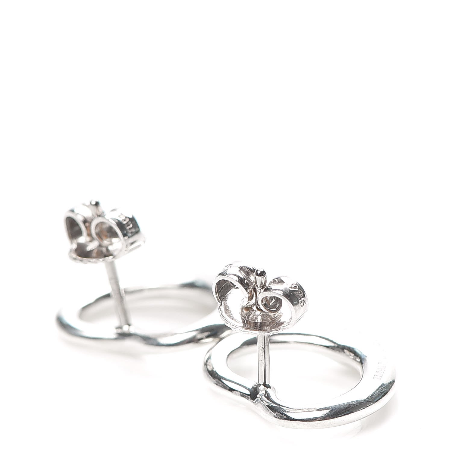 Tiffany Sterling Silver 16mm Elsa Peretti Open Heart Earrings 3 of 5