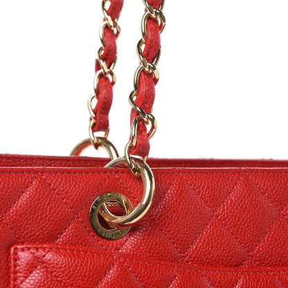 Chanel Caviar Quilted Grand Shopping Tote GST Red 11 of 19