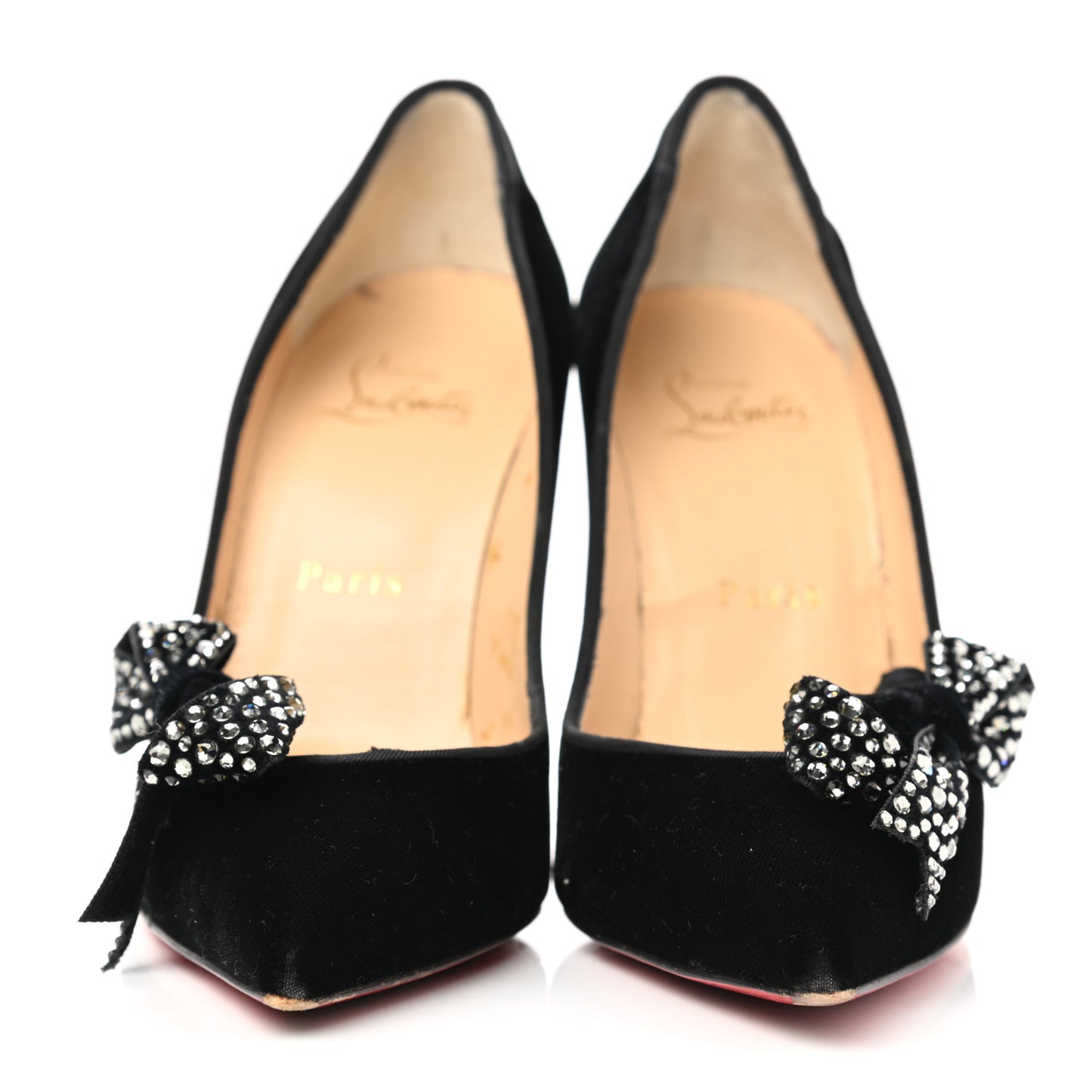 Velvet Madame Menule Bow 100 Pumps 35 Black