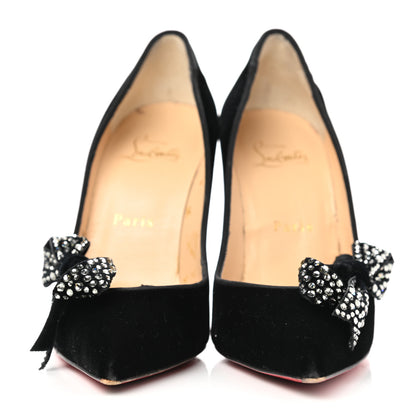 Christian Louboutin Velvet Madame Menule Bow 100 Pumps 35 Black 2 of 11