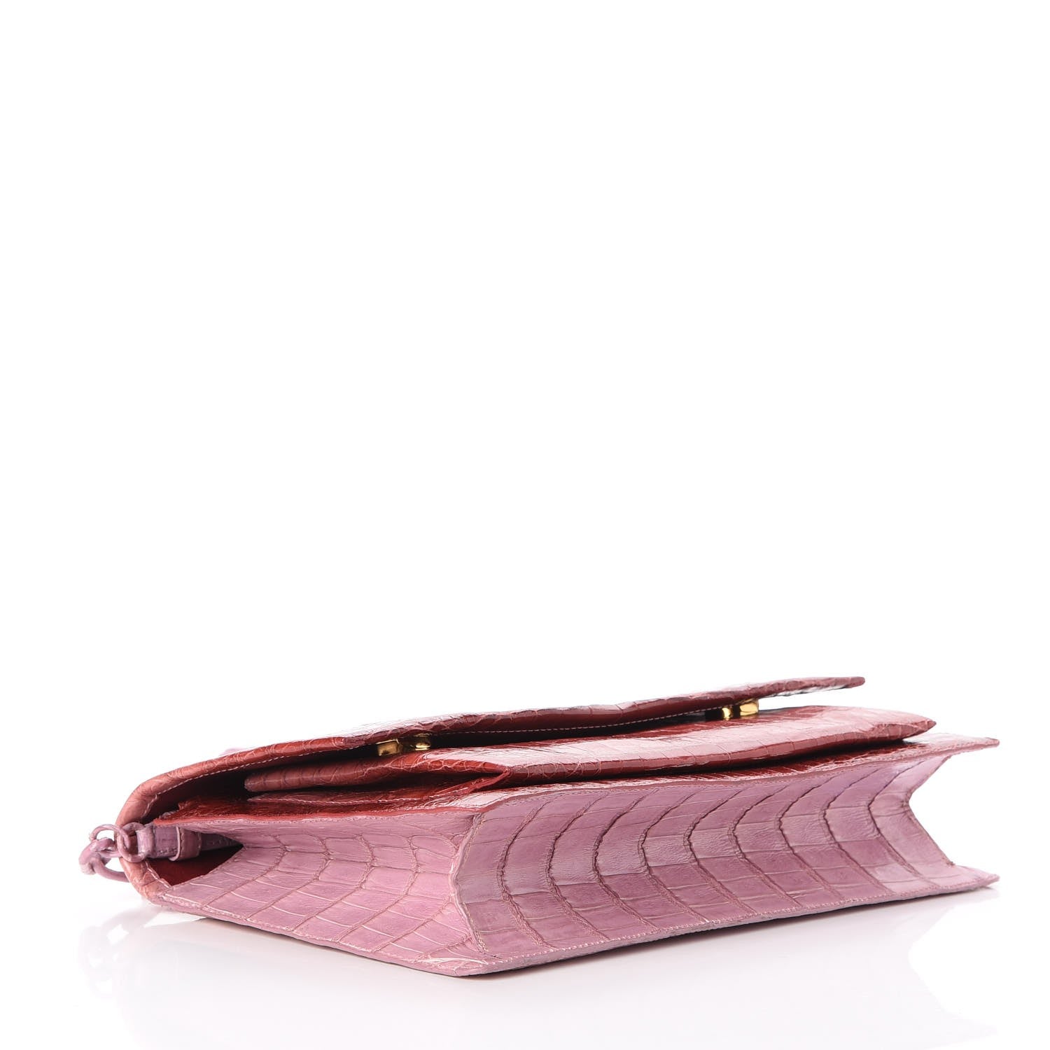 Nancy Gonzalez Crocodile Bi-Color Shoulder Bag Pink 4 of 7