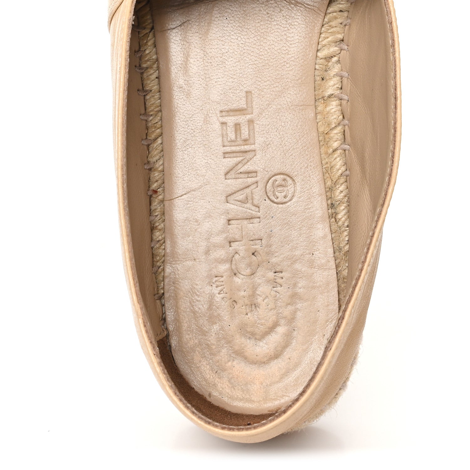 Chanel Lambskin CC Espadrilles 39 Beige Black 8 of 10