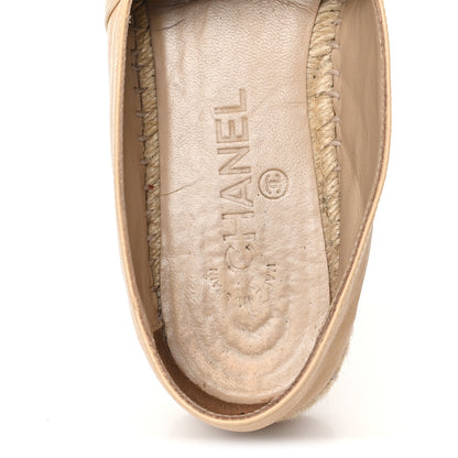 Chanel Lambskin CC Espadrilles 39 Beige Black 8 of 10
