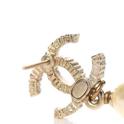 Chanel Pearl CC Drop Earrings Gold 4 of 5