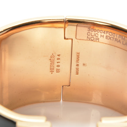 Hermes Enamel Extra Wide Clic Clac H Bracelet PM Black 4 of 4