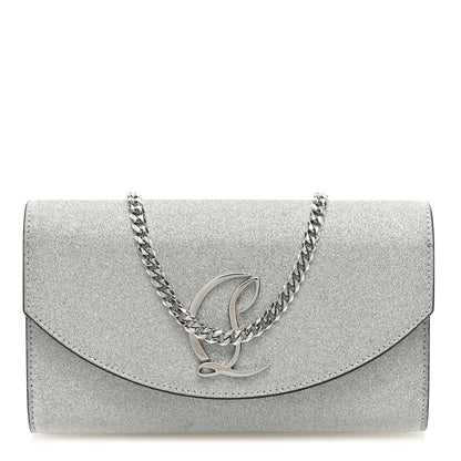 Christian Louboutin Glitter Calfskin Loubi54 Wallet On Chain Silver 1 of 11