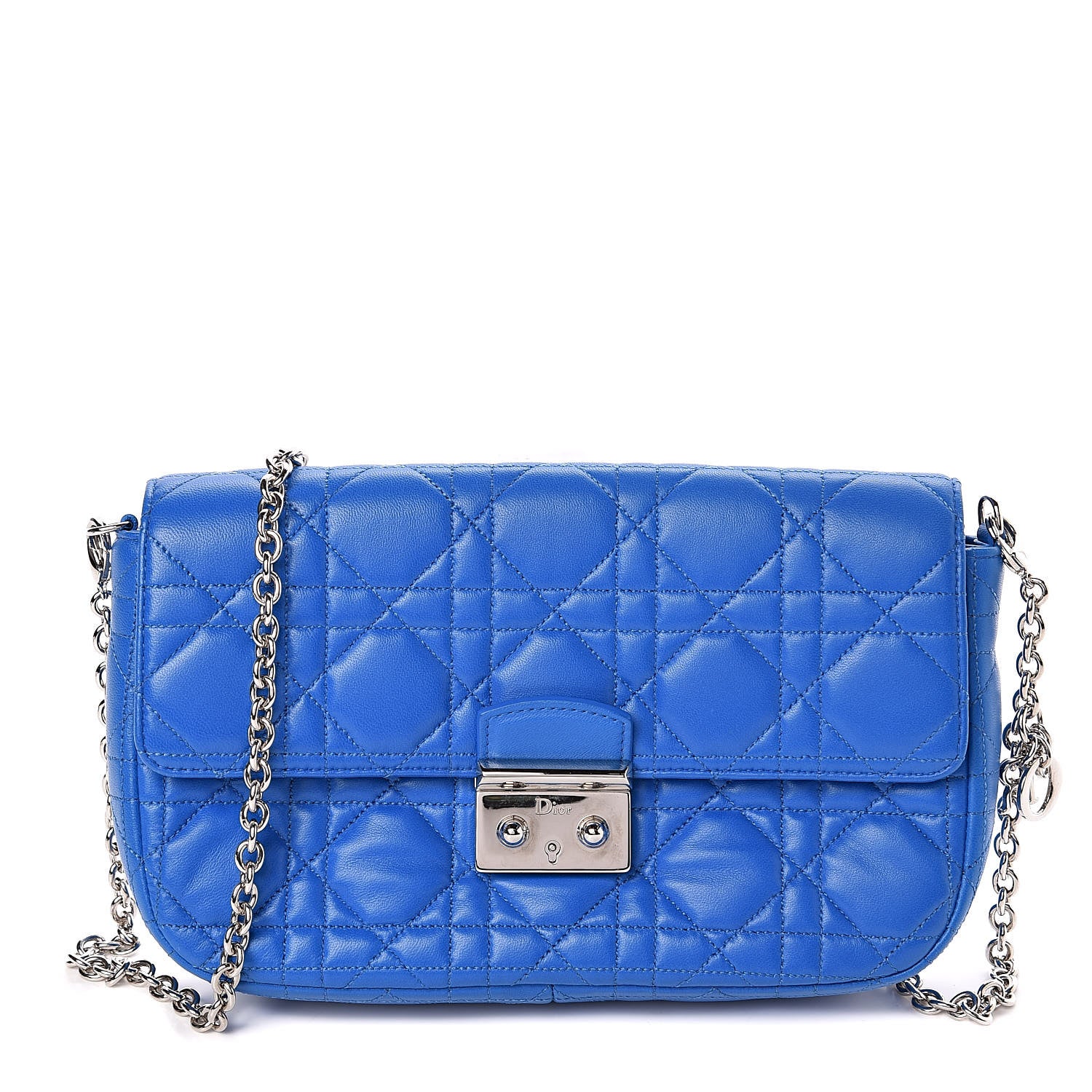 Christian Dior Lambskin Cannage Miss Dior Promenade Pouch Blue 1 of 9