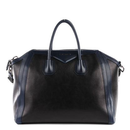 Givenchy Calfskin Large Bi-Color Antigona Duffel Black Navy 1 of 9