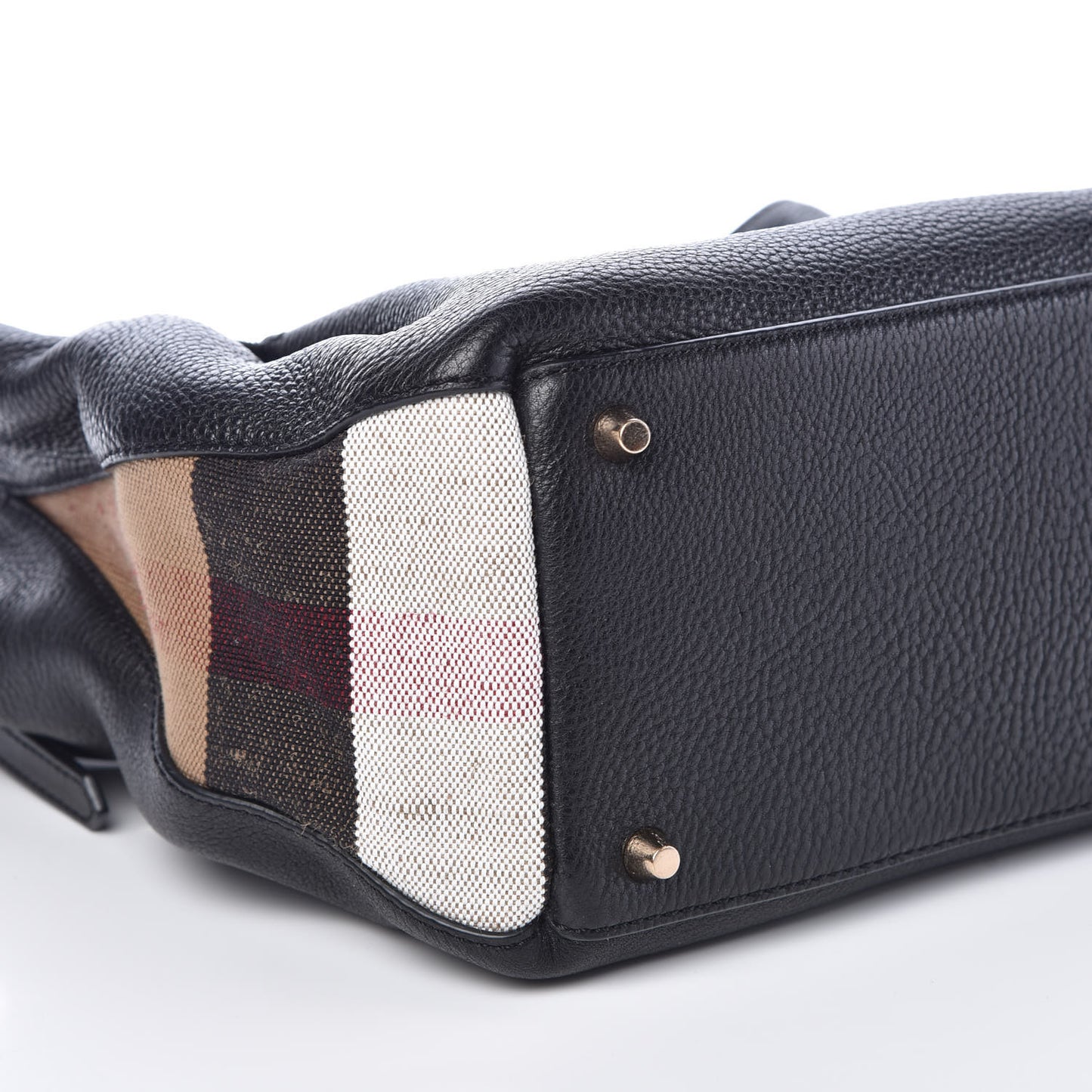 Grainy Calfskin House Check Small Maidstone Black