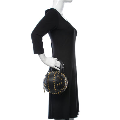 Gucci Calfskin Studded Mini Tifosa Baseball Shaped Shoulder Bag Black 3 of 10
