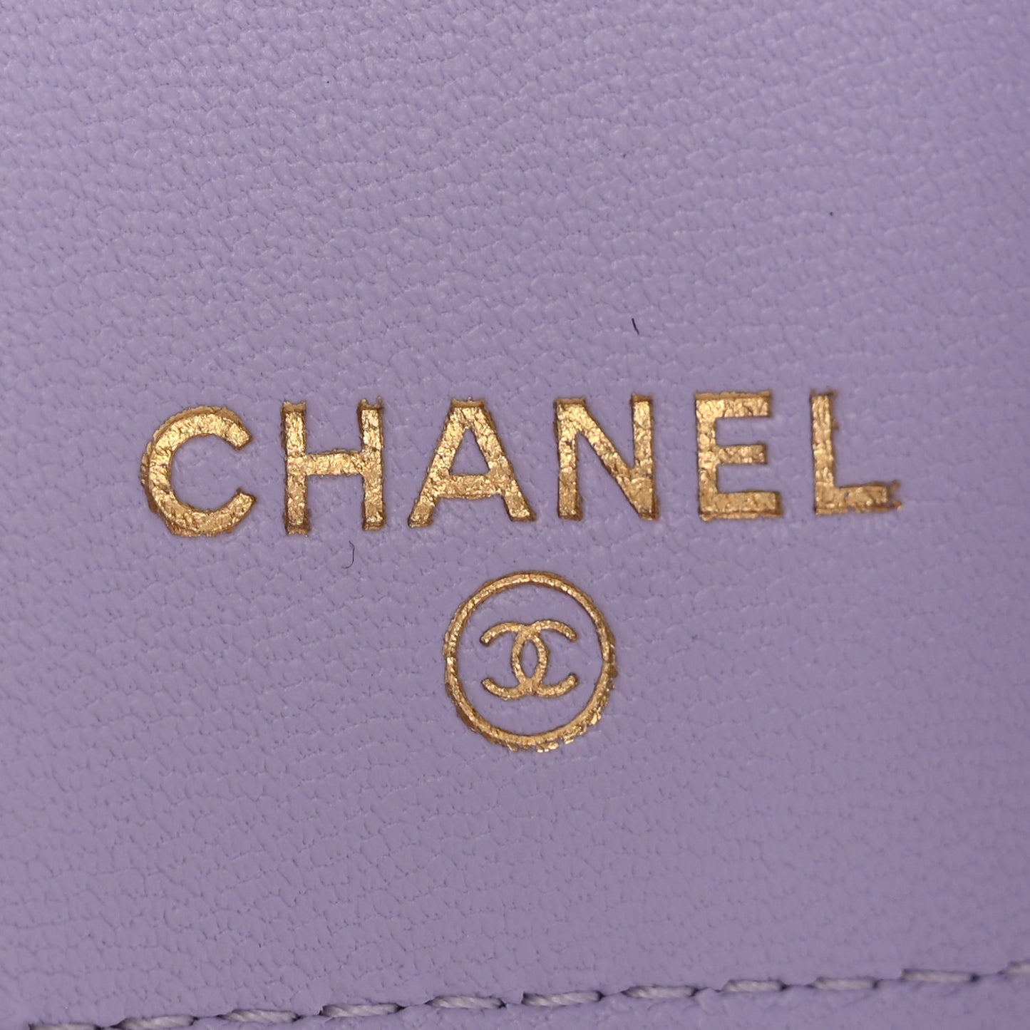 Lambskin Quilted Tri-Fold Flap Wallet Light Purple