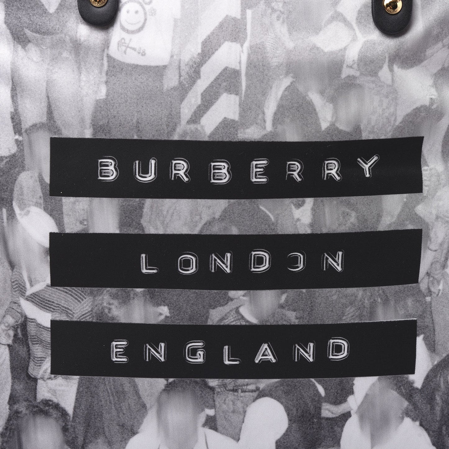 Nylon London Montage Print Flat Tote Bag Black