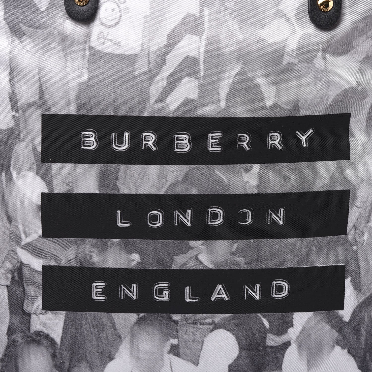 Burberry Nylon London Montage Print Flat Tote Bag Black 9 of 9