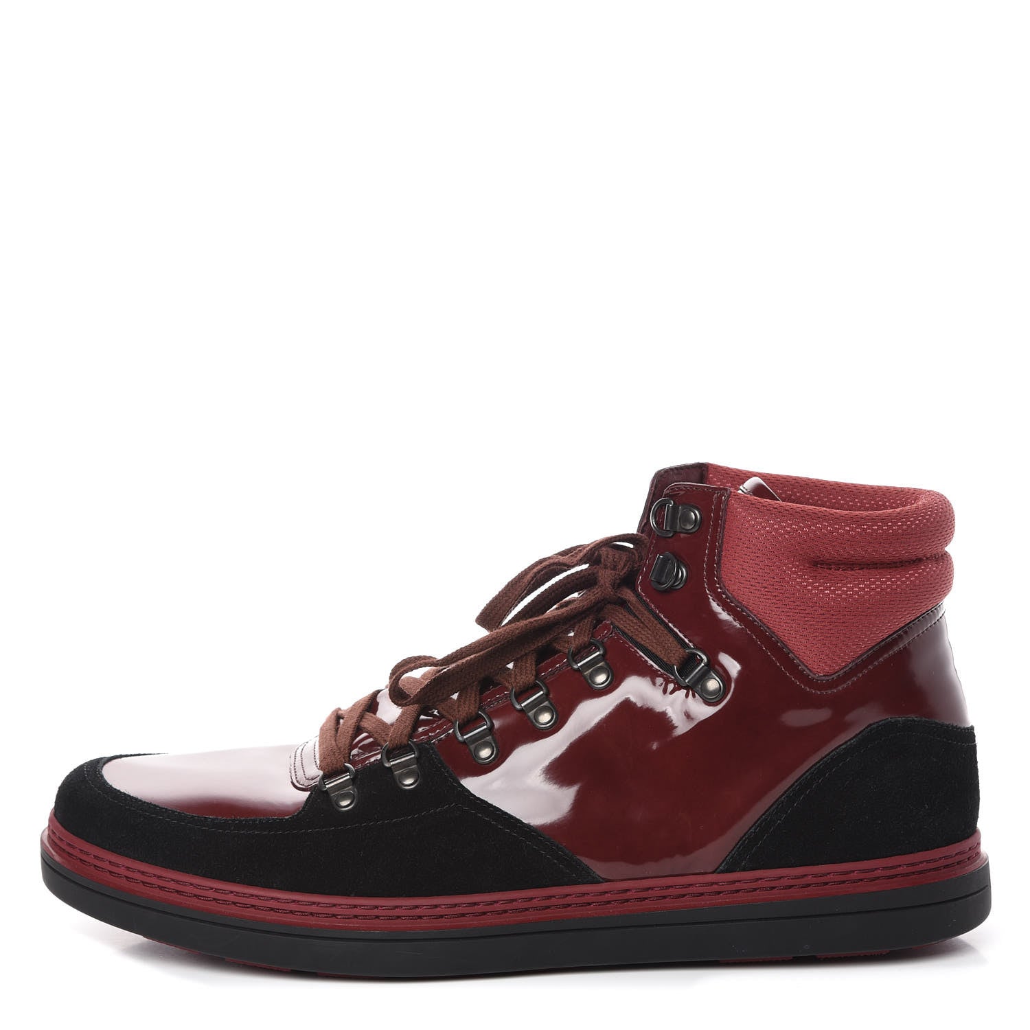Gucci Patent Suede Mens Softy Tek High Top Sneakers 12 Black Charcoal Jupiter 1 of 10