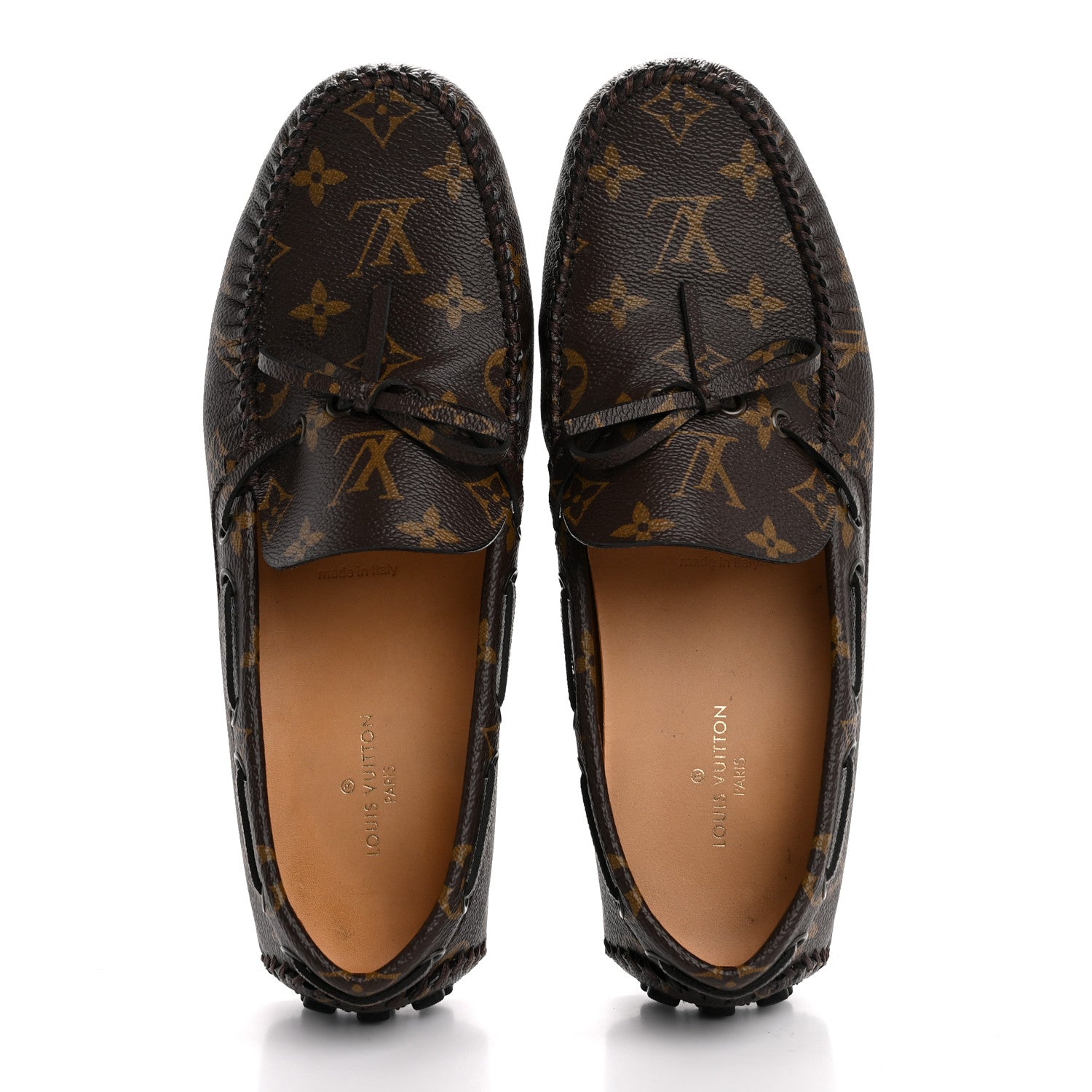 Louis Vuitton Monogram Mens Arizona Car Shoe Moccasin Loafers 8 2 of 12