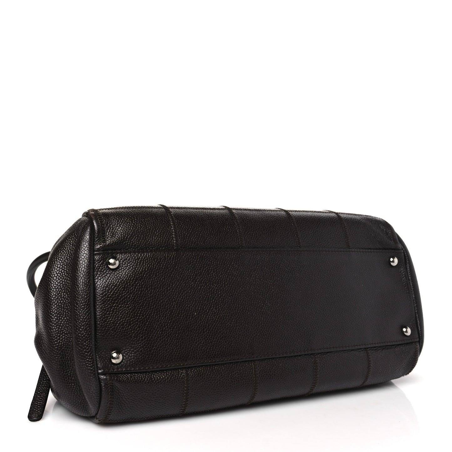 Caviar Square Stitched Tote Dark Brown
