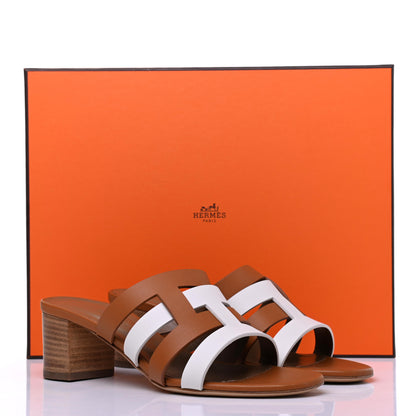 Hermes Calfskin Amica Sandals 35 White Natural 10 of 10