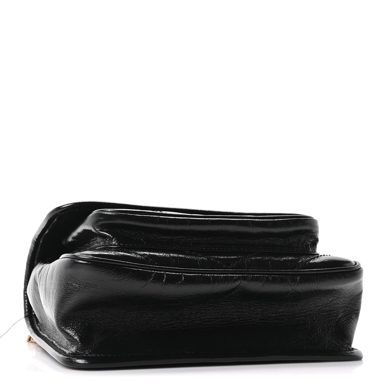 Saint Laurent Crinkled Calfskin Matelasse Monogram Baby Niki Chain Satchel Black 4 of 12