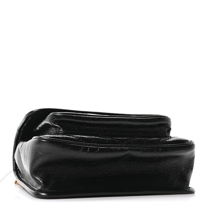 Saint Laurent Crinkled Calfskin Matelasse Monogram Baby Niki Chain Satchel Black 4 of 12