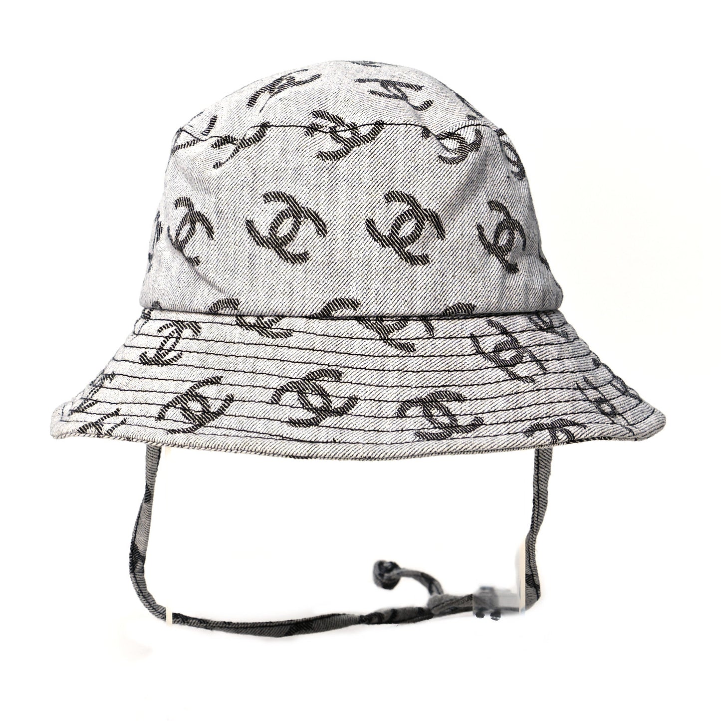 Denim CC Bucket Hat L White Black