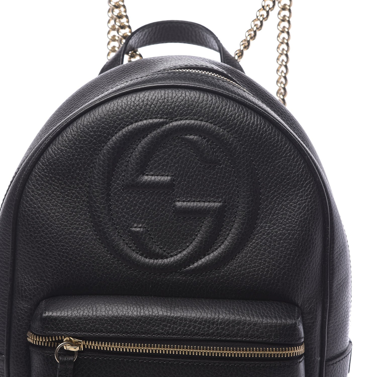 Gucci Pebbled Calfskin Soho Chain Backpack Black 11 of 11