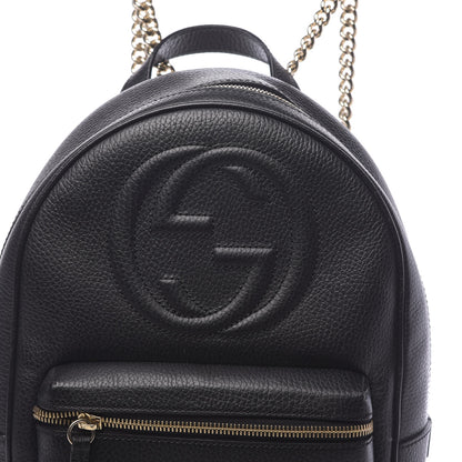Gucci Pebbled Calfskin Soho Chain Backpack Black 11 of 11