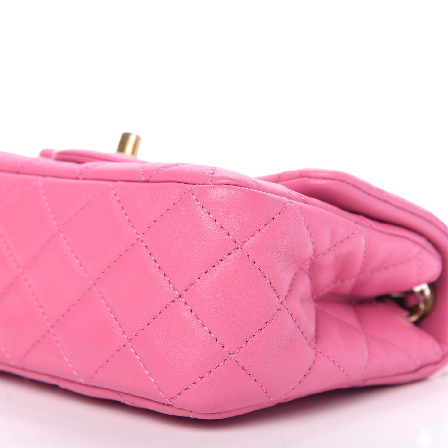 Lambskin Quilted Mini Pearl Crush Flap Pink