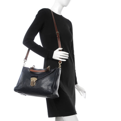 Mulberry Shiny Grain Polly Push Lock Satchel Midnight 3 of 10