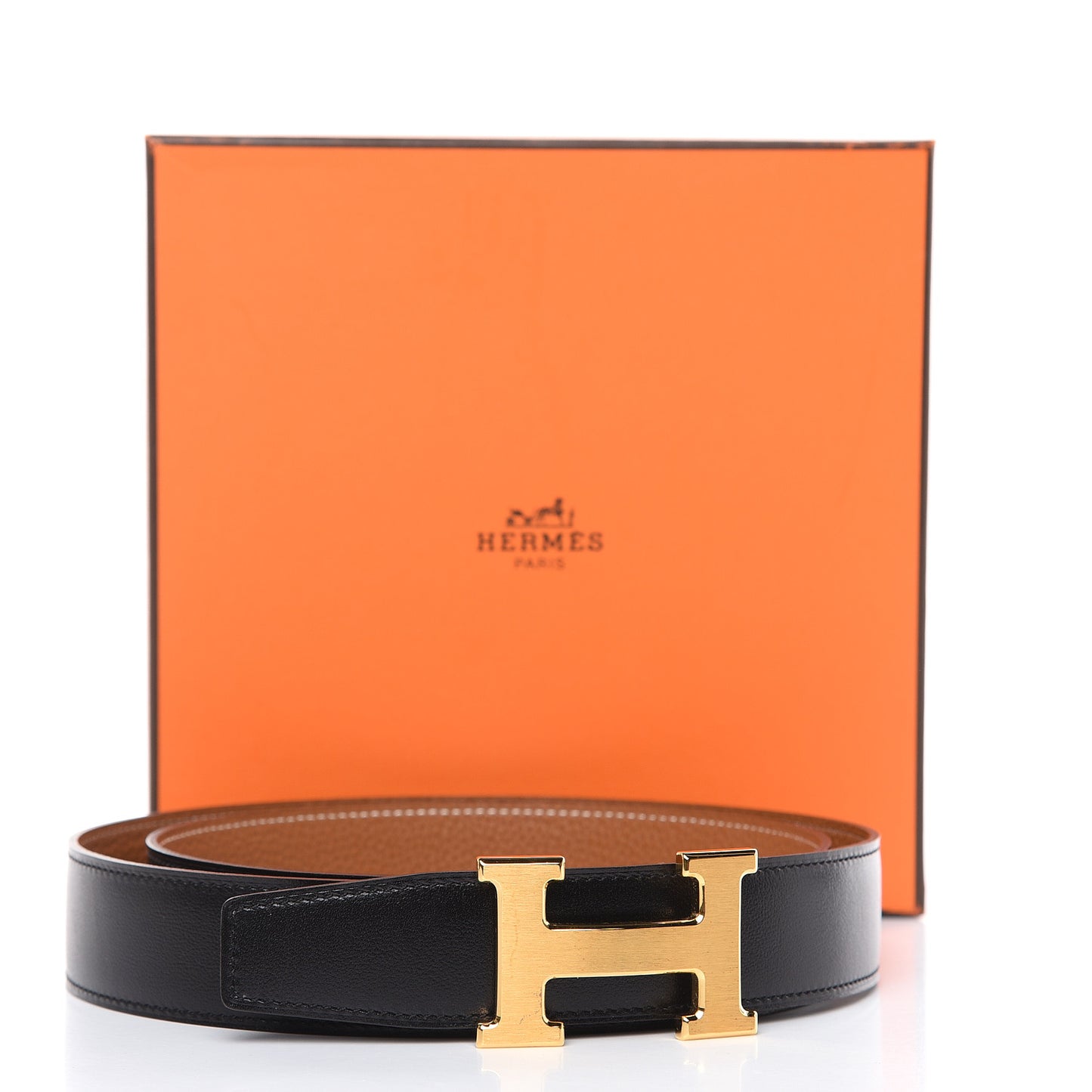 Box 135 Togo 32mm H Belt 95 Black Gold