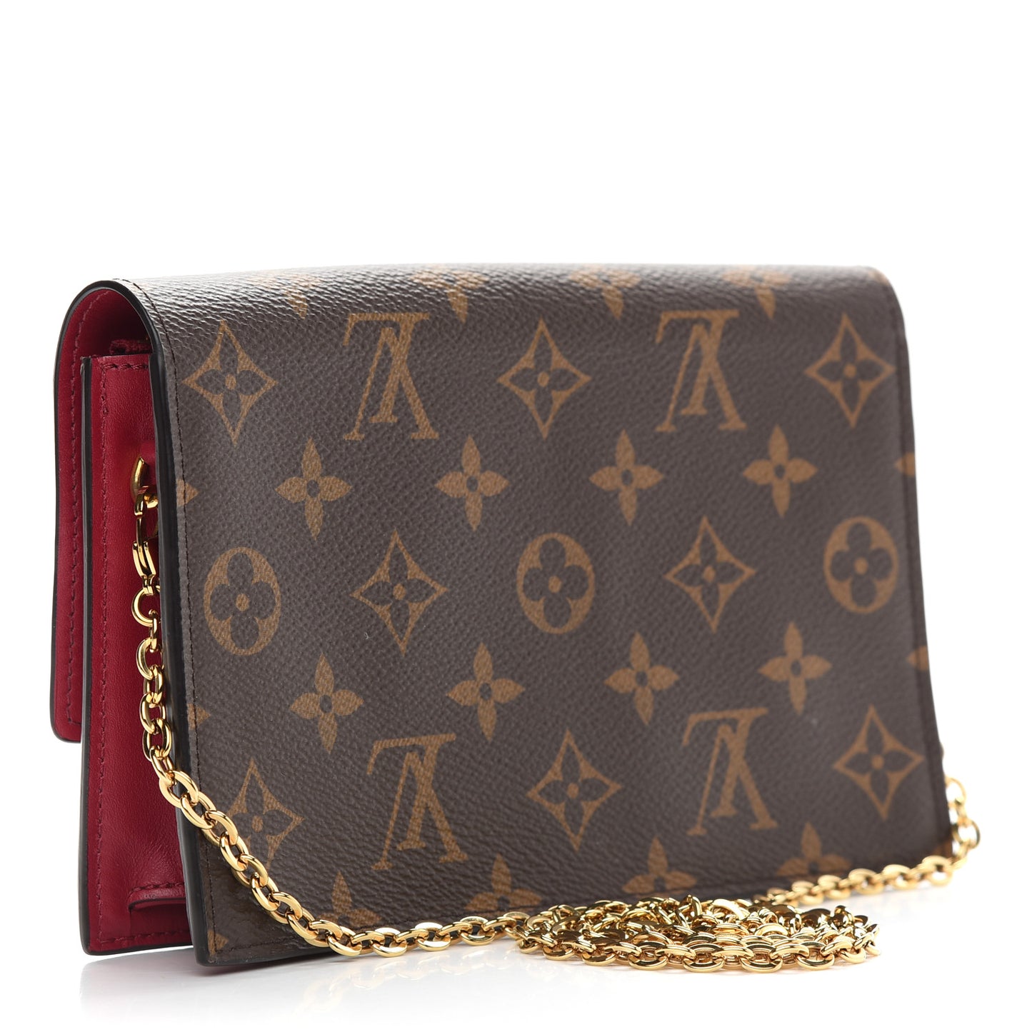 Monogram Flore Chain Wallet Fuchsia