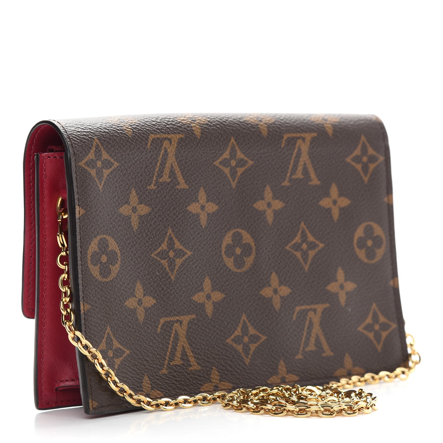 Louis Vuitton Monogram Flore Chain Wallet Fuchsia 3 of 8