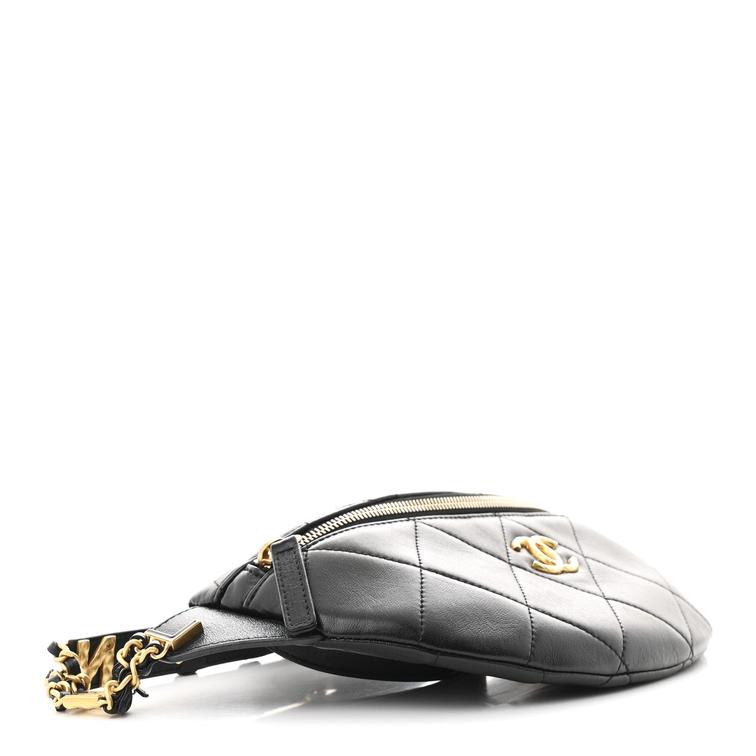 Chanel Lambskin Enamel Quilted Waist Bag Black 4 of 10