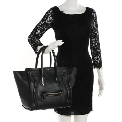 Celine Smooth Calfskin Mini Luggage Black 2 of 7