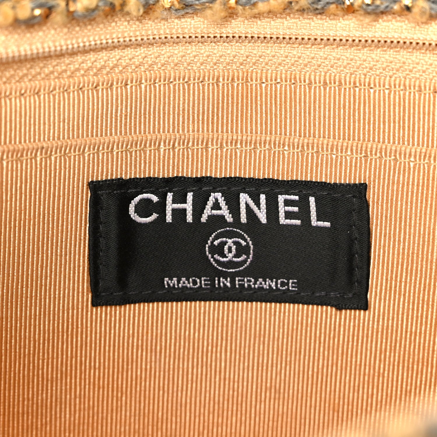 Chanel Metallic Tweed Quilted Medium Single Flap Beige Grey Gold 6 of 12