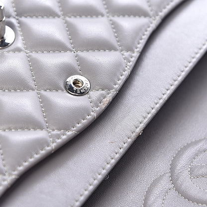 Chanel Lambskin Quilted Medium Double Flap Grey 11 of 21