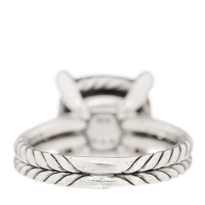 David Yurman Sterling Silver Diamond Onyx 11mm Chatelaine Ring 50 5.5 3 of 4
