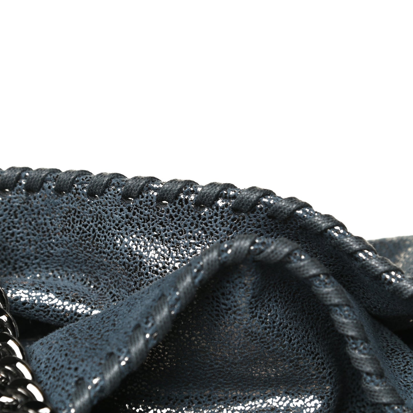 Metallic Shaggy Deer Mini Falabella Fold Over Tote Blue Lagoon