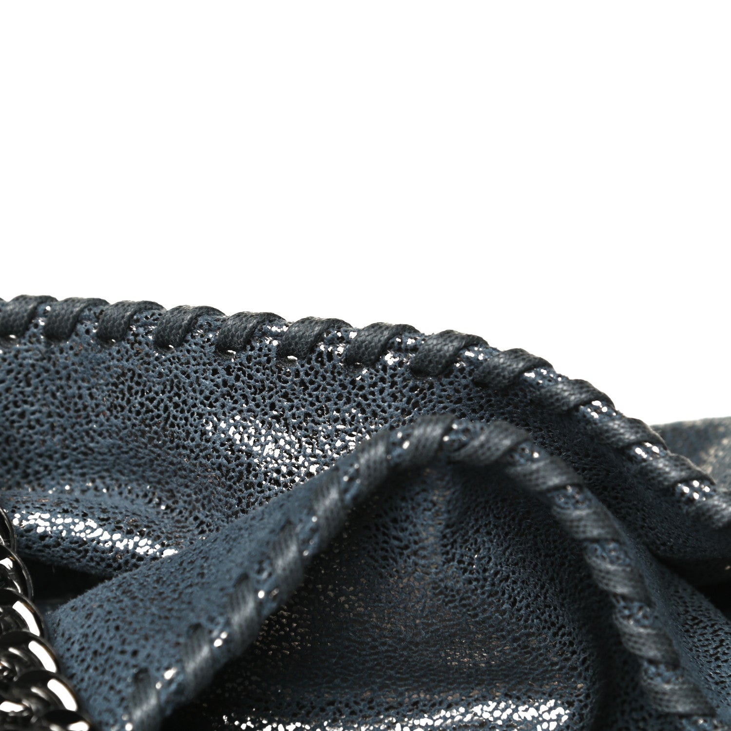 Stella McCartney Metallic Shaggy Deer Mini Falabella Fold Over Tote Blue Lagoon 11 of 11