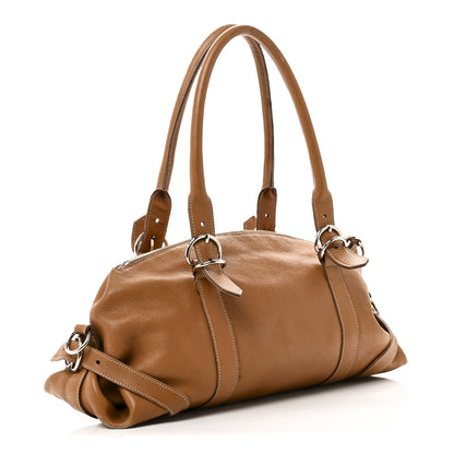 Prada Soft Calf Top Handle Satchel Brown 3 of 14