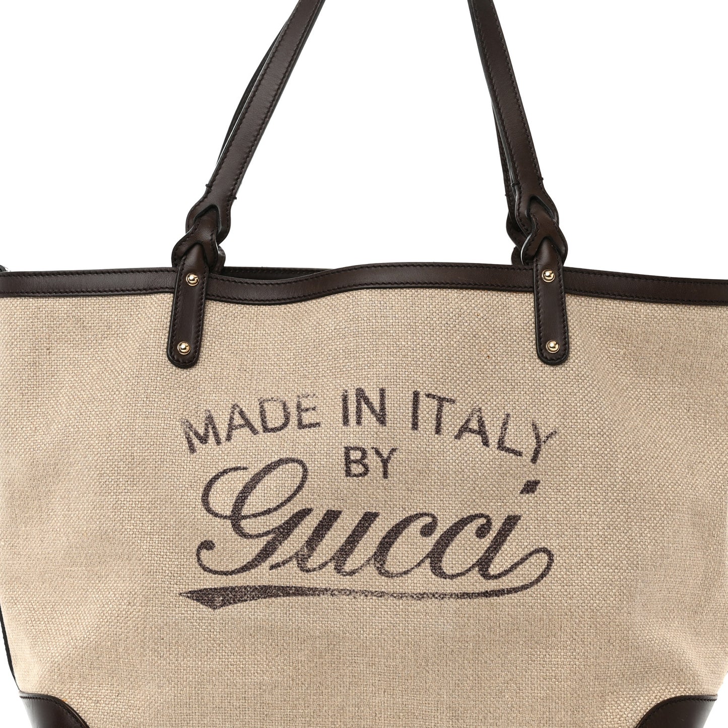 Linen Canvas Medium Craft Logo Tote Brown