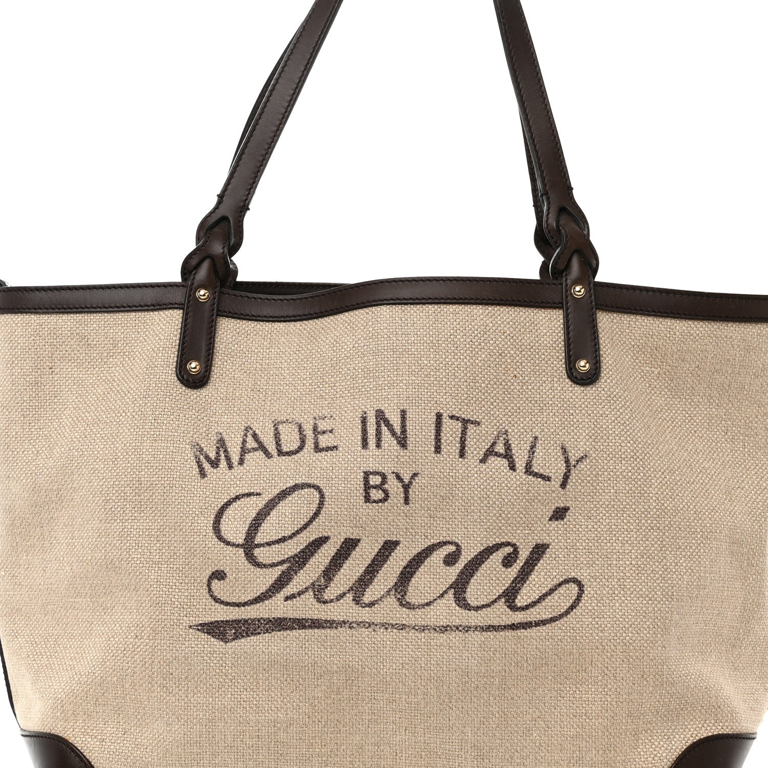 Gucci Linen Canvas Medium Craft Logo Tote Brown 8 of 18