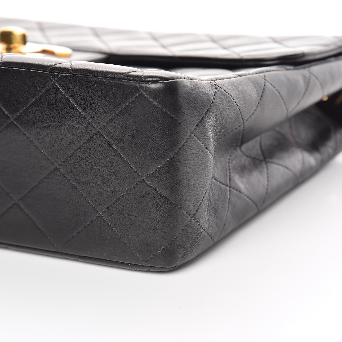 Lambskin Quilted Jumbo Single Flap Black
