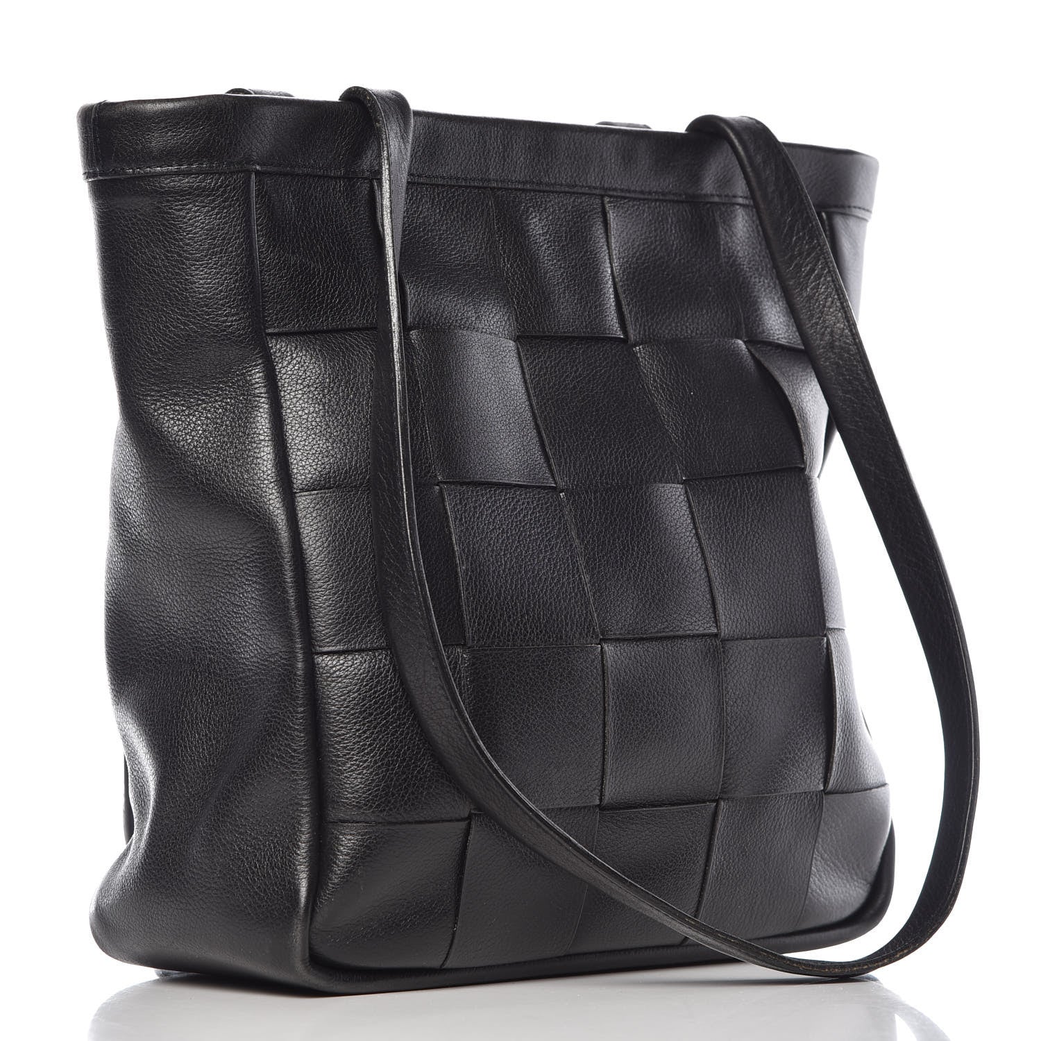 Delvaux Grained Calfskin Woven Shoulder Bag Black 3 of 14