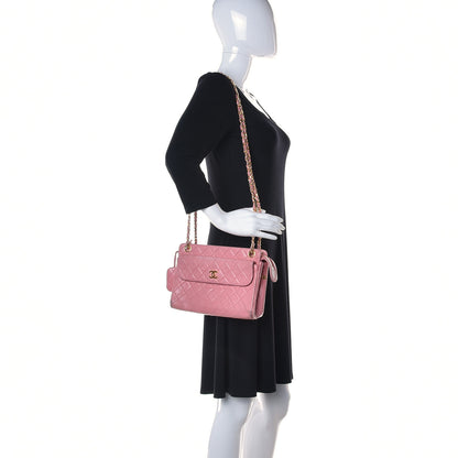Chanel Lambskin Quilted Pocket Flap Shoulder Bag Pink 2 of 43