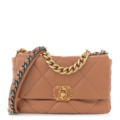 Chanel Lambskin Quilted Medium Chanel 19 Flap Brown 1 of 10